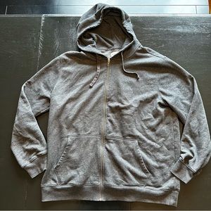 Goodfellow & Co 2X XXL Oversized Gray Basic Plain Hoodie Sweatshirt Brass Zipper